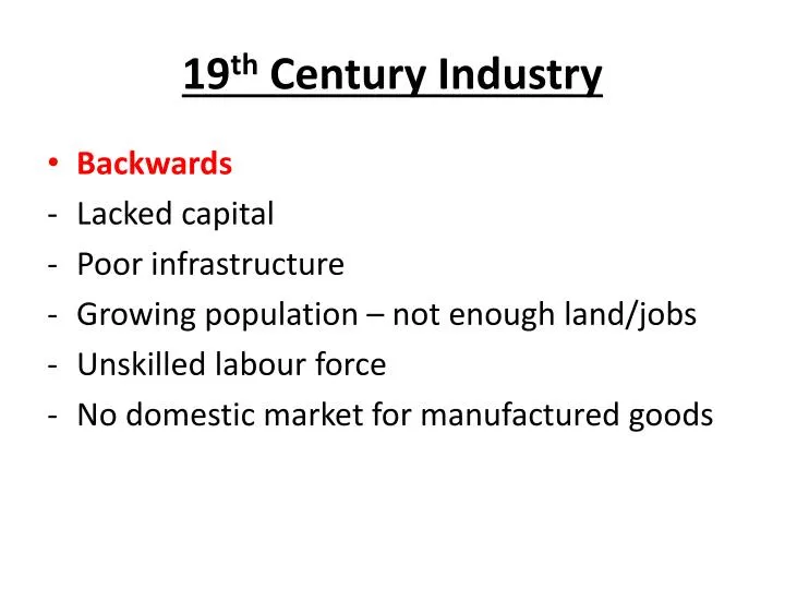 19 th century industry