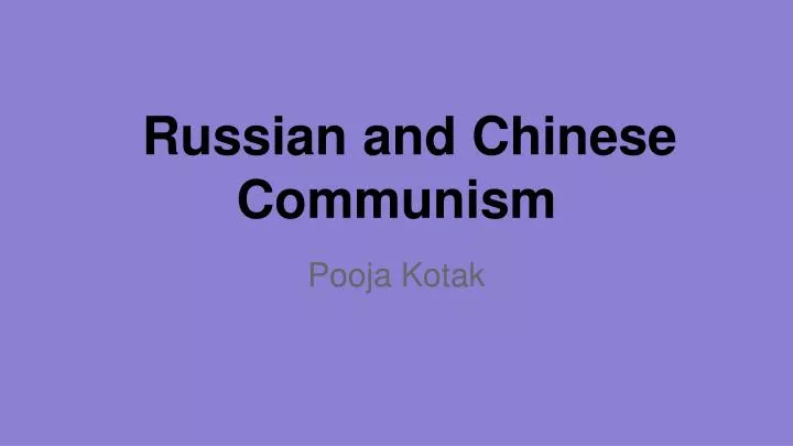 russian and chinese communism