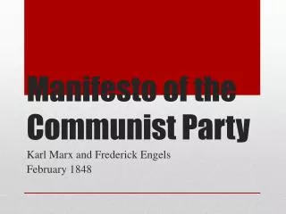 Manifesto of the Communist Party