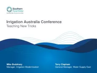 Irrigation Australia Conference Teaching New Tricks