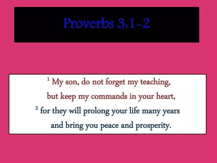 proverbs 3 1 2