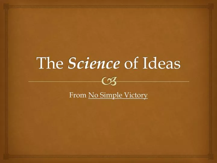 the science of ideas