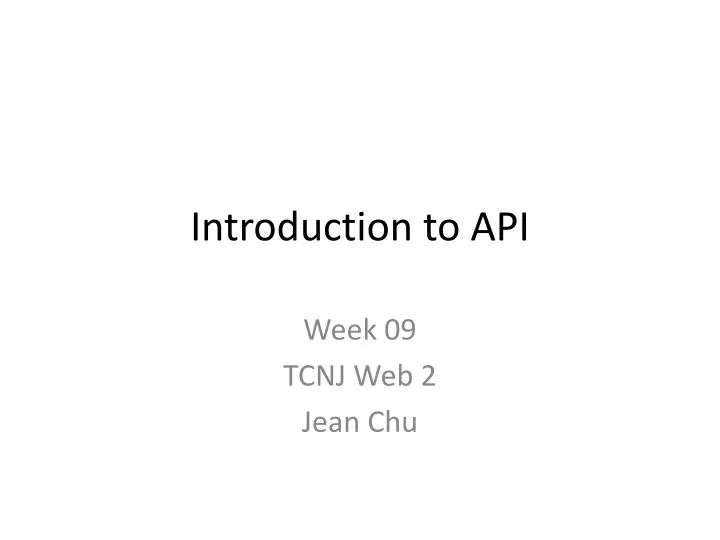 introduction to api