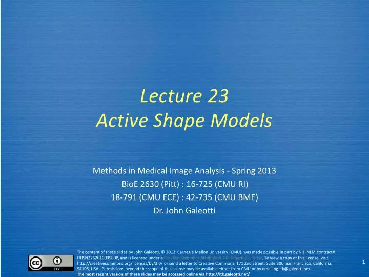 lecture 23 active shape models