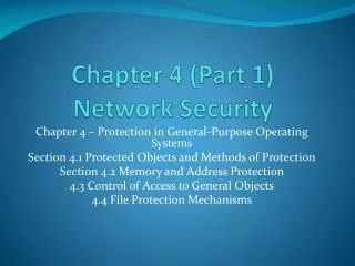 Chapter 4 (Part 1) Network Security