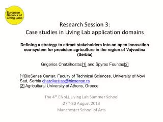 Research Session 3: Case studies in Living Lab application domains