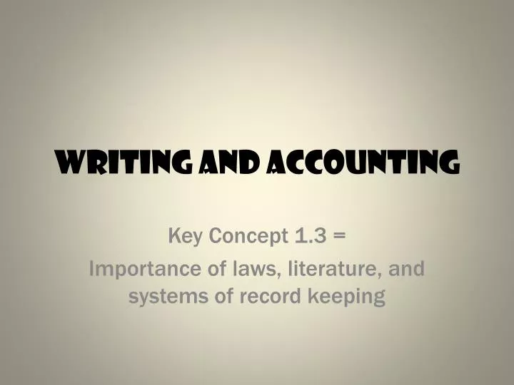 writing and accounting