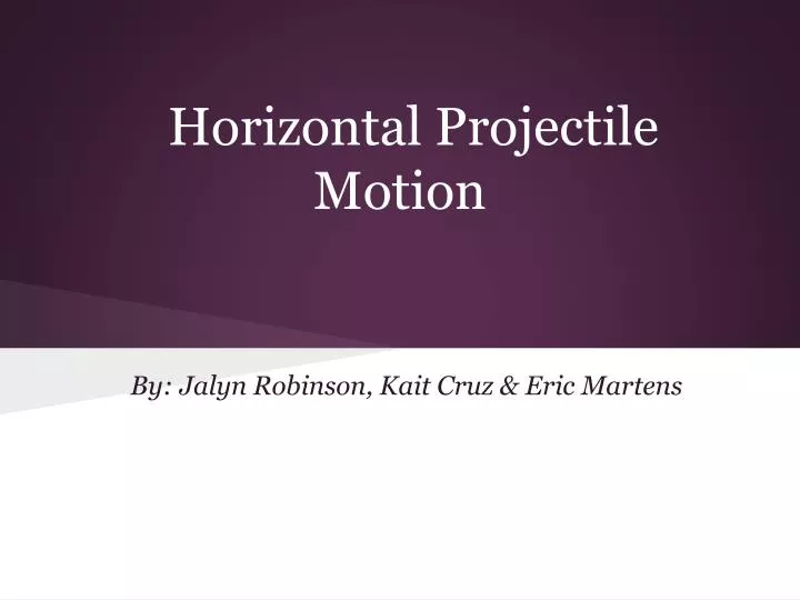 horizontal projectile motion