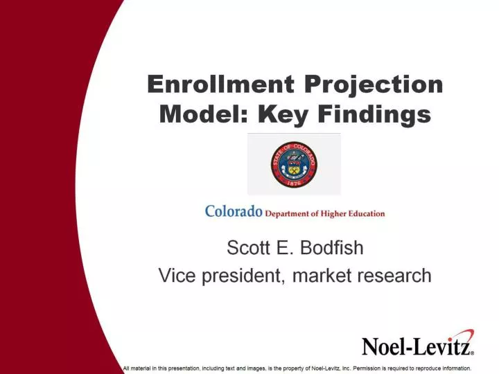 enrollment projection model key findings