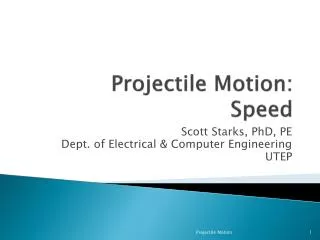 Projectile Motion: Speed