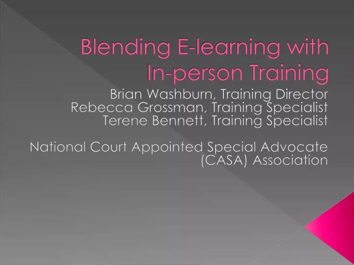 blending e learning with in person training