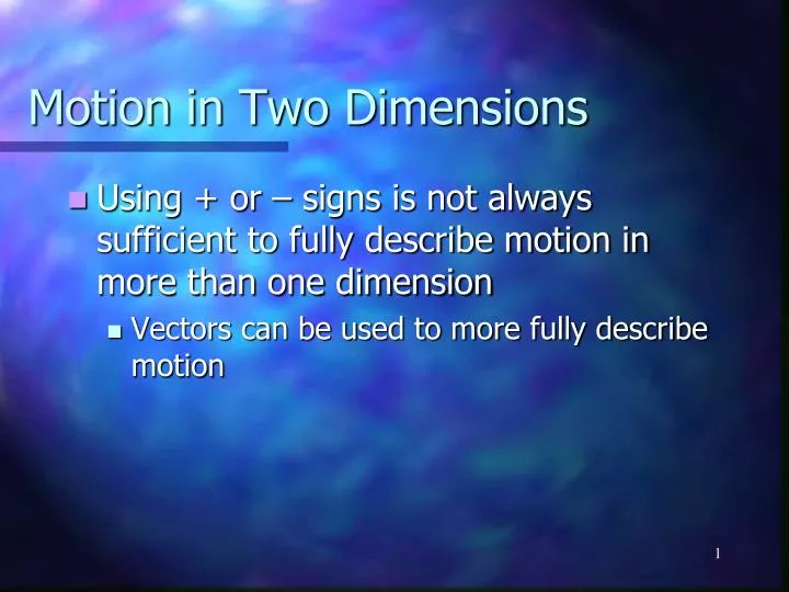 motion in two dimensions