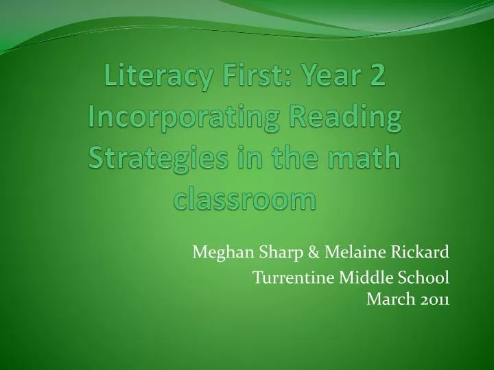 literacy first year 2 incorporating reading strategies in the math classroom