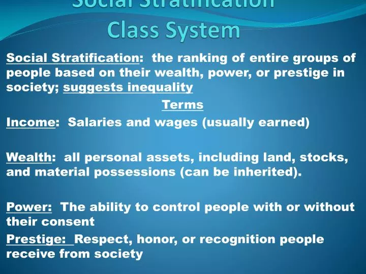 social stratification class system