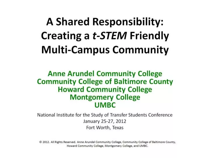 a shared responsibility creating a t stem friendly multi campus community