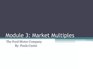 Module 3: Market Multiples