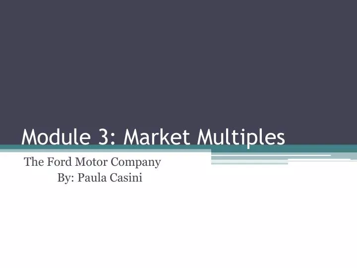 module 3 market multiples