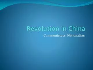 Revolution in China