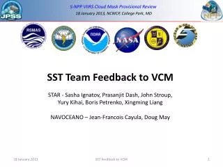 SST Team Feedback to VCM STAR - Sasha Ignatov, Prasanjit Dash, John Stroup,