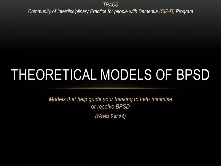 theoretical models of bpsd
