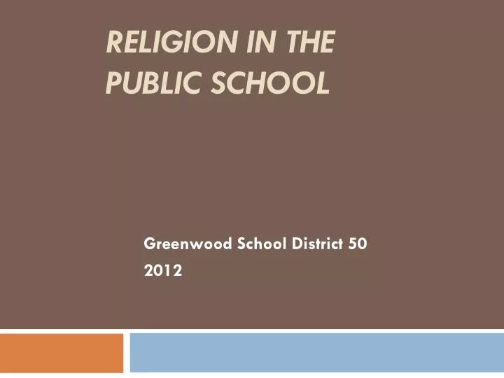 religion in the public school