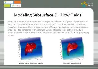 Modeling Subsurface Oil Flow Fields