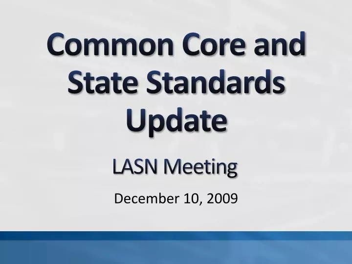 common core and state standards update