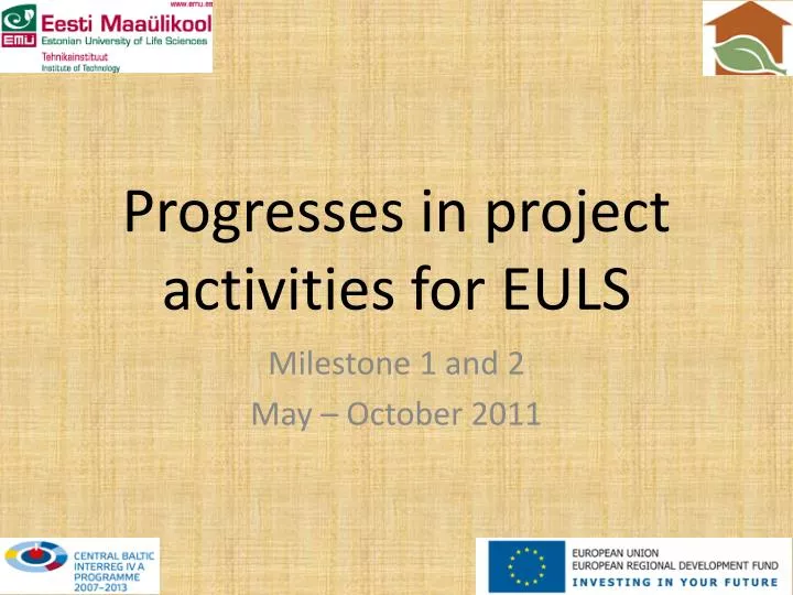 p rogresses in project activities for euls