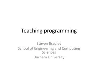 Teaching programming