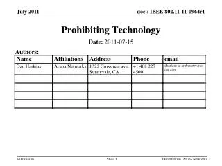 Prohibiting Technology