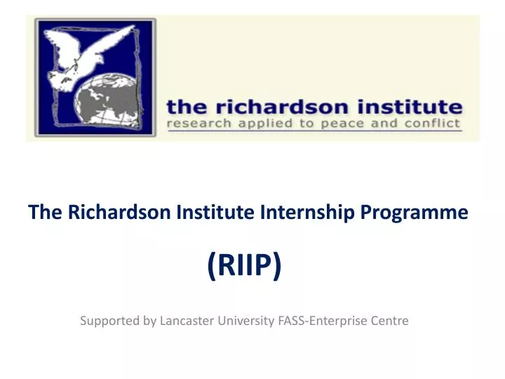 the richardson institute internship programme