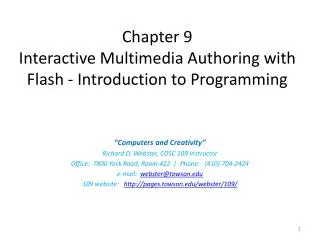 Chapter 9 Interactive Multimedia Authoring with Flash - Introduction to Programming