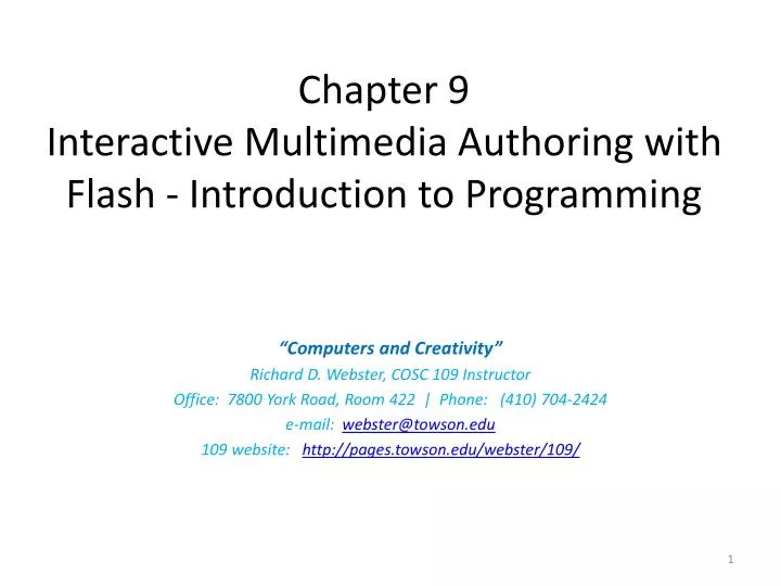 chapter 9 interactive multimedia authoring with flash introduction to programming