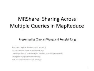 MRShare: Sharing Across Multiple Queries in MapReduce