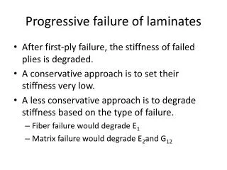 Progressive failure of laminates