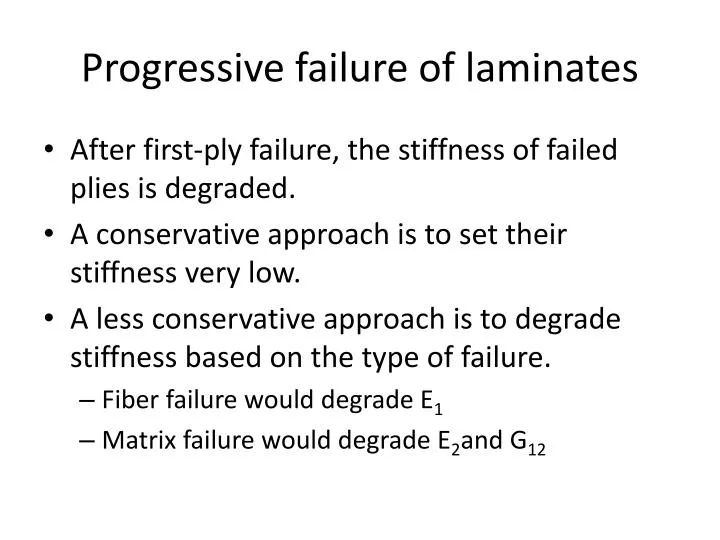 progressive failure of laminates