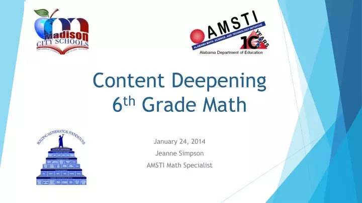 content deepening 6 th grade math