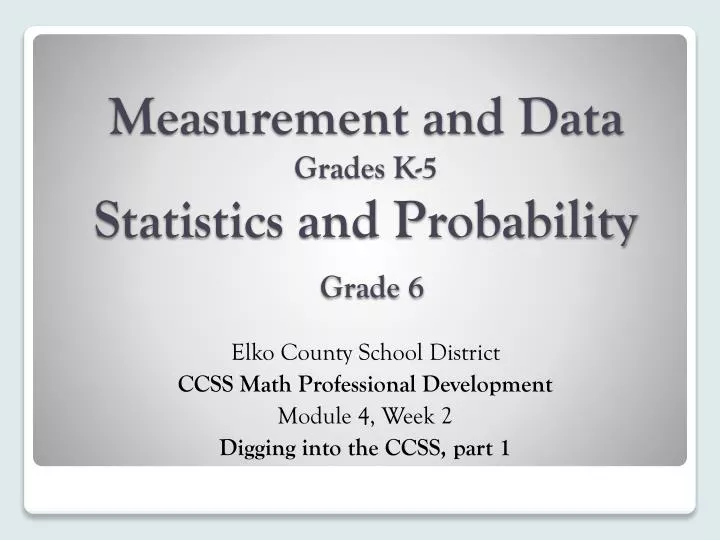measurement and data grades k 5 statistics and probability grade 6