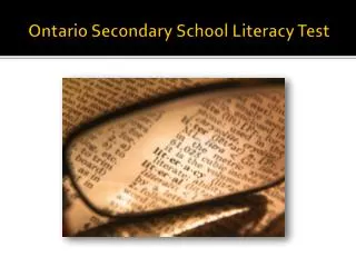 Ontario Secondary School Literacy Test