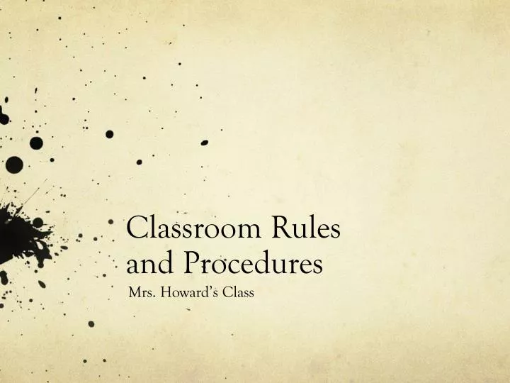 classroom rules and procedures