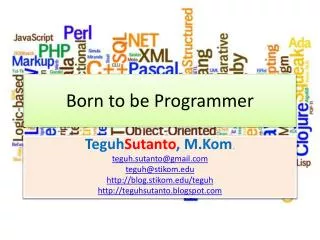 Born to be Programmer