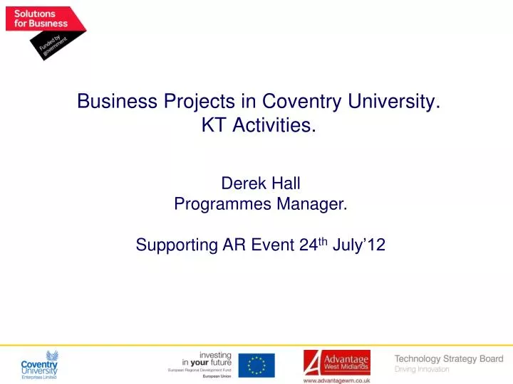 business projects in coventry university kt activities