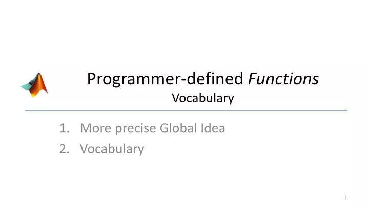 programmer defined functions vocabulary