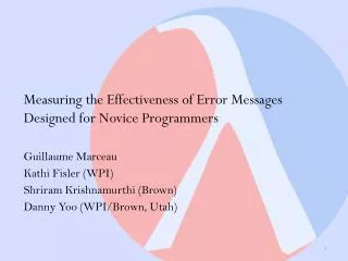 Measuring the Effectiveness of Error Messages Designed for Novice Programmers