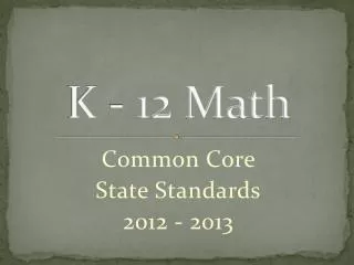 K - 12 Math