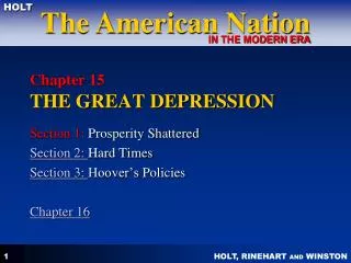 Chapter 15 THE GREAT DEPRESSION