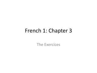 French 1: Chapter 3