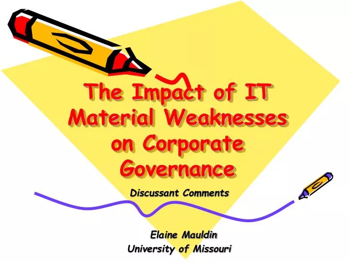 the impact of it material weaknesses on corporate governance