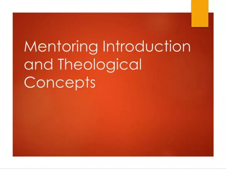 mentoring introduction and theological concepts