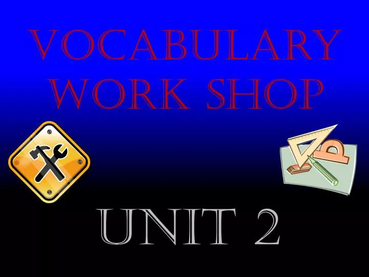 vocabulary work shop